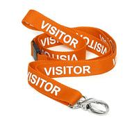 CKB LTD Visitor Lanyards Lot de 50 cordons de sécurité avec clip en métal pivotant pour porte-carte d'identité - Design à dégagement rapide (orange, lot de 50)