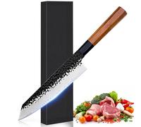 CKCLR Couteau Cuisine Professionnel 20cm, Couteau de Chef pour trancher, hacher, déshabiller, hacher, Cadeaux pour la pendaison de maison, 90CR18MOV Core Steel