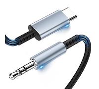 CKCN Câble USB C vers 3,5mm Jack 1,2m, Aux Câble Type C 3,5mm Stéréo Adaptateur Audio Voiture pour Sam Sung Galaxy S22/S21/S20+/Note 20/10, Xiao mi 10 Pro/9/8