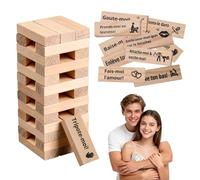CKDSA Jeux Sexuelle Adulte Couple 48 Blocs Bois Érotiques coquins en Bois pour Adultes Coquin Français Jeu d'Empilage Valentin Sensuel Jeu Érotique pour Nuits Passionnées