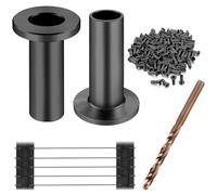 CKE BCR01-3/16 Lot de 50 manchons de protection en acier inoxydable T316 pour systèmes de rails d'escalier de 0,3 cm, 5/32" ou 3/16" Noir