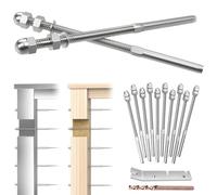 CKE Lot de 10 tendeurs de câbles filetés pour câble de 0,3 cm pour câble de 10,2 x 10,2 cm, 5,1 x 5,1 cm, tendeur de câble d'escalier en bois/métal, acier inoxydable T316 CR06