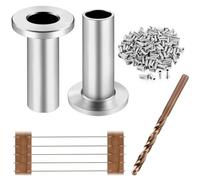 CKE Lot de 120 manchons de protection en acier inoxydable T316 pour câbles métalliques de 1/8", 5/32" ou 3/16", manchons de protection de qualité marine avec foret pour poteaux en bois, balustrade