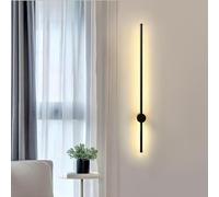 CKENSU Applique Murale Intérieure Moderne LED - Alliage d'Aluminium Noir, 3 Couleurs Réglables, Rotation à 180°, pour Salon, Chambre, Couloir, 60cm