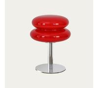 CKENSU Bauhaus Lampe de Table Minimaliste Moderne en verre Champignon Avec Abat-Jour Rétro Couleur Macaron éclairage de Table de Chevet décoratif pour Salon, Chambre à Coucher (rouge)