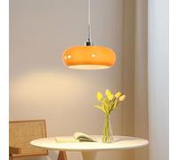 CKENSU Lustre en verre Bauhaus de 28 cm de style nordique moderne pour cuisine, îlot, chambre, café, couloir, restaurant (ORANGE)