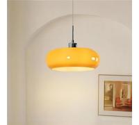 CKENSU Lustre en verre Bauhaus de 28 cm de style nordique moderne pour cuisine, îlot, chambre, café, couloir, restaurant - Orange