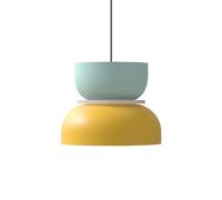 CKENSU Macaron Nordique Moderne Luminaire Abat-jour Acrylique Lustres Pendentifs Lampes Rétro Suspension Lampe pour Chambre à Manger Cuisine - Jaune