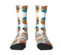 CKGODGF 1 paire de chaussettes mi-tube décontractées avec illustration de cochon d'Inde, chaussettes amusantes de couleur contrastée, jolies chaussettes mi-tube, 2 Noir-2, Taille unique