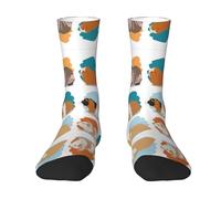CKGODGF 1 paire de chaussettes mi-tube décontractées avec illustration de cochon d'Inde, chaussettes amusantes de couleur contrastée, jolies chaussettes mi-tube, blanc, Taille unique