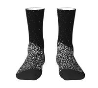 CKGODGF 1 paire de chaussettes mi-tube décontractées avec imprimé paillettes noires et blanches, chaussettes amusantes de couleur contrastée, jolies chaussettes mi-tube, 2 Noir-2, Taille unique