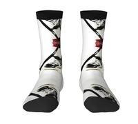 CKGODGF 1 paire de chaussettes mi-tube décontractées avec motif de hockey sur glace, chaussettes amusantes de couleur contrastée, jolies chaussettes mi-tube, 2 Noir-1, Taille unique