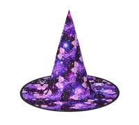 CKGODGF 1 pièce de magicien imprimé papillon violet, accessoire de costume de magicien, chapeau complet d'Halloween, convient pour les fêtes et les jeux de rôle