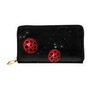 CKGODGF Art Ladybug Tracks Portefeuille long en cuir pour homme et femme avec fermeture éclair, convient pour les voyages