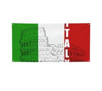 Ckgodgf Bannières et drapeaux de vacances en polyester imprimé drapeau italien du Colisée romain, plusieurs tailles.