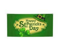 Ckgodgf Bannières et drapeaux de vacances en polyester imprimé Happy St. Patrick's, plusieurs tailles.