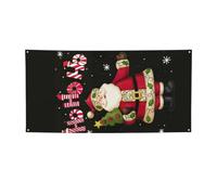 Ckgodgf Bannières et drapeaux de vacances en polyester imprimé Merry Christmas, plusieurs tailles.