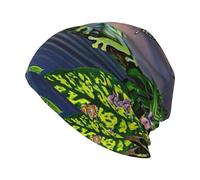 CKGODGF Beaucoup de grenouilles chantent sur les branches, chapeaux d'été en tricot avec imprimé d'eau, chapeaux de ski doux, chapeaux de crâne, chapeaux en tricot de traîneau, casquettes sans bord