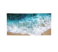 Ckgodgf Belles bannières et drapeaux de vacances en polyester imprimé vagues de l'océan, plusieurs tailles.
