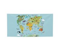 Ckgodgf Carte du monde. Bannières et drapeaux de vacances en polyester imprimés, plusieurs tailles.