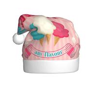 CKGODGF Chapeau de Noël tendance et unique avec imprimé barbe à papa en coton, chapeau de Père Noël rétro, chapeau classique en peluche pour fête du Nouvel An