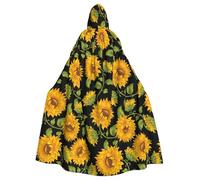 CKGODGF Costumes de carnaval imprimé tournesol, capes de fête, capes à capuche pour adulte, robes de sorcière, capes tendance, robe de cosplay