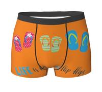 CKGODGF Flip Flops Calligraphie Chaussures de plage Imprimé Boxer respirant Slip Homme Taille élargie Sous-vêtements doux et doux pour la peau 1 pièce, Noir , S