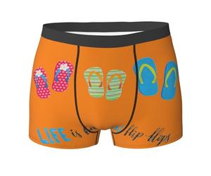 CKGODGF Flip Flops Calligraphie Chaussures de plage Imprimé Boxer respirant Slip Homme Taille élargie Sous-vêtements doux et doux pour la peau 1 pièce, Noir , S