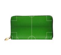 CKGODGF Green Grass Field Soccer Playground The Ball Portefeuille long en cuir avec fermeture éclair pour homme et femme