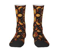 CKGODGF Heaps Of Orange Monarch Butterflies Print Chaussettes mi-tube décontractées, chaussettes amusantes de couleur contrastée, jolies chaussettes mi-tube - 1 paire, blanc, Taille unique