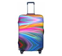 CKGODGF Housse de bagage élastique à imprimé océan arc-en-ciel, housse de bagage personnalisée avec fermeture éclair., blanc, S