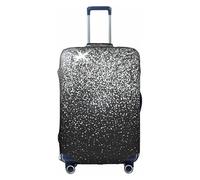 CKGODGF Housse de bagage élastique à paillettes argentées brillantes avec fermeture éclair., blanc, L