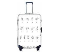 CKGODGF Housse de bagage élastique avec fermeture éclair et inscription en langue des signes., blanc, XL