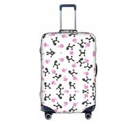 CKGODGF Housse de bagage élastique avec fermeture éclair Motif bouteille de parfum rose et caniche., blanc, XL