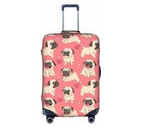 CKGODGF Housse de bagage élastique avec fermeture éclair - Motif carlin et chiot, blanc, L