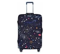 CKGODGF Housse de bagage élastique avec fermeture éclair Motif carte des constellations étoilées., blanc, S