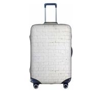 CKGODGF Housse de bagage élastique avec fermeture éclair Motif mur de briques anciennes blanches., blanc, S
