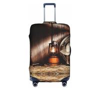 CKGODGF Housse de bagage élastique imprimée par Rodeo de l'Ouest, housse de bagage personnalisée avec fermeture éclair., Blanc, L