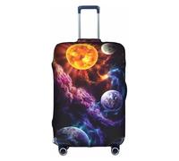 CKGODGF Housse de bagage élastique imprimée planète, housse de bagage personnalisée avec fermeture éclair., blanc, S