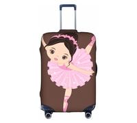 CKGODGF Housse de bagage élastique personnalisée avec fermeture éclair « Little Ballerina Dancing Girl »., Blanc., L