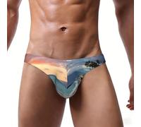 CKGODGF Lot de 1 slip taille basse pour homme, léger et sexy, doux et respirant, Noir , XXL