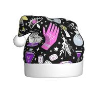 CKGODGF Magic Witchcraft - Chapeau de Noël rétro et unique en peluche - Motif bohème - Pour le Nouvel An