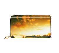 CKGODGF Portefeuille long en cuir imprimé parcours de golf pour homme et femme avec fermeture éclair, convient pour les voyages