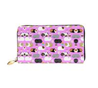 CKGODGF Portefeuilles en cuir avec imprimé cochons d'Inde et cupcakes - Porte-cartes de crédit - Fermeture éclair - Pochette de voyage