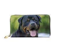 CKGODGF Rottweiler Portefeuilles en cuir pour femme avec fermeture éclair et fermeture éclair