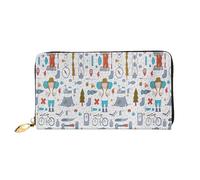 CKGODGF The Nature Wildlands Activités Motif imprimé Portefeuille en cuir pour homme et femme avec fermeture éclair, convient pour les voyages