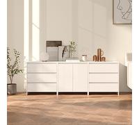 CKioict 3 pièces - Buffet blanc - En bois - Pour chambre à coucher, bureau