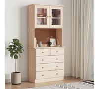 CKioict ALTA Buffet de salon, salle à manger, armoire, couloir, meuble haut en pin massif, 77 x 35 x 165 cm, pour entrée, couloir, salon