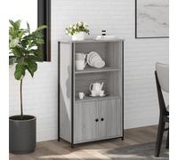 CKioict Armoire de salon, console multi-usages, haute, gris sonoma, 62 x 32 x 103,5 cm, en matériau dérivé du bois, pour entrée, couloir, salon