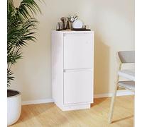CKioict Armoire vitrine multi-usages - Buffet de salon - Blanc - 31,5 x 34 x 75 cm - Bois de pin massif - Pour cuisine, salon, salle à manger